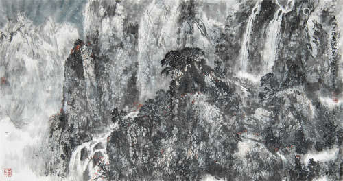 孙长康（b.1941） 2008年 作 梅里雪山 设色纸本 托片