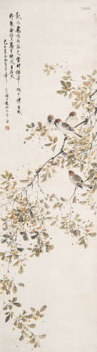 颜伯龙（1898-1955） 1929年 作 鸟语花香 设色纸本 立轴