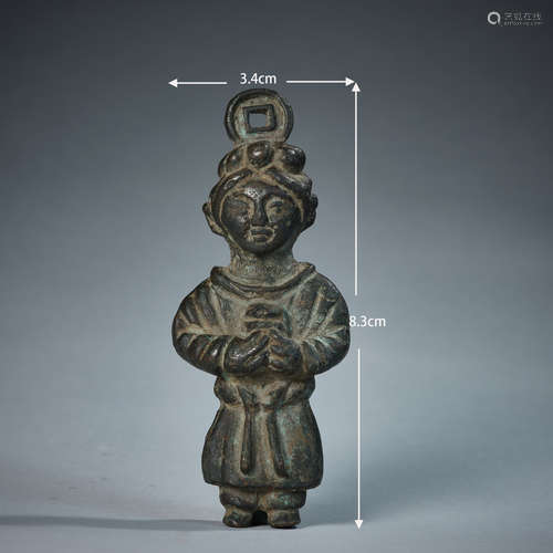 Character Figure Bronze Statue铜人顶钱