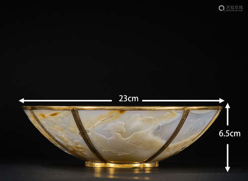 Gilded Agate plate玛瑙包金盘