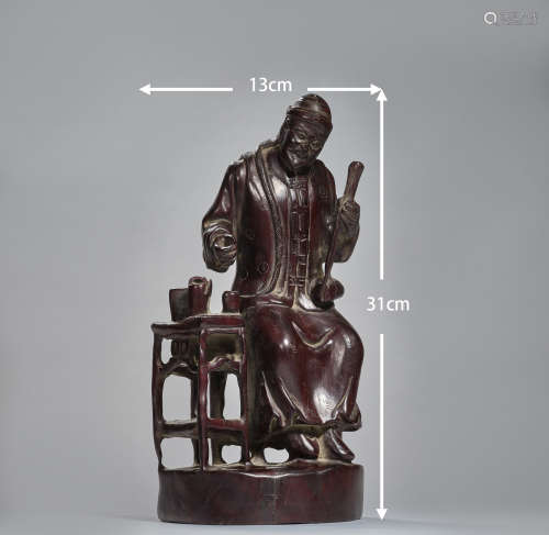 Carved Character Figure Rosewood Statue紫檀木雕人物