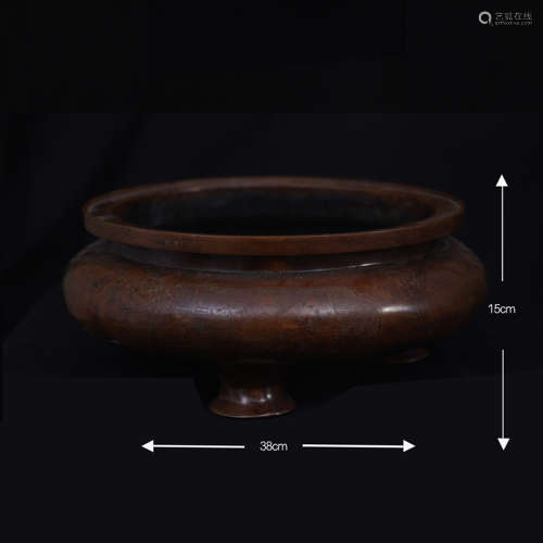 Carved Character Figure Bronze Incense Burner铜雕刻人物香炉