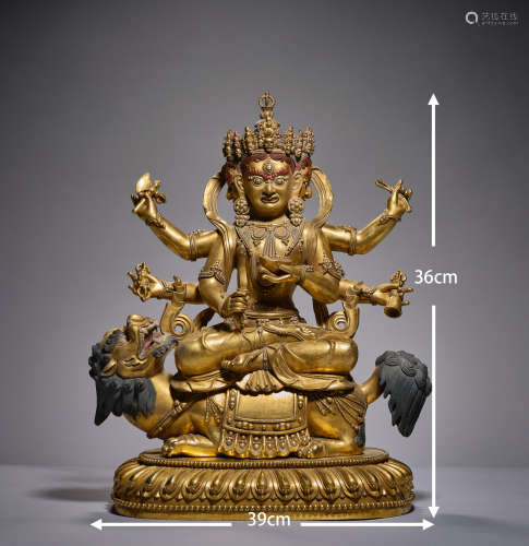 Gilded Manjushri Bodhisattva Statue鎏金佛像