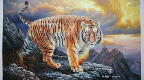 Oil Painting of Tiger By Han HaiCheng韩海成 老虎油画