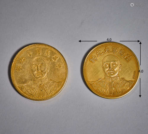 Republic of China period gold Coin中华民国金币