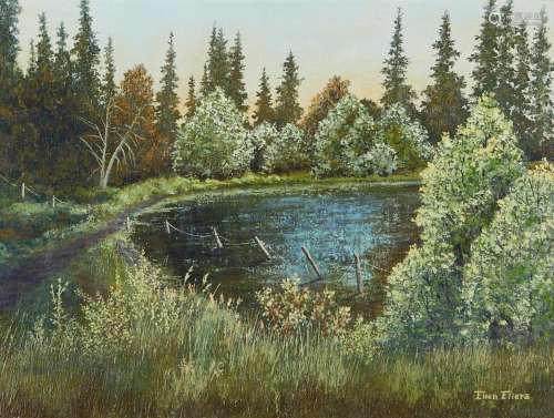 Ellen Eilers "Untitled (Forest Pond with Fence)" P...