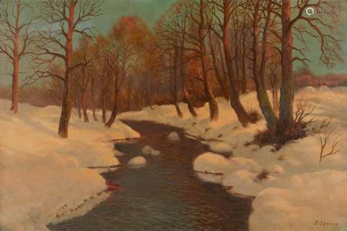 Daniel Sherrin "The Woods in Winter" Landscape Pai...
