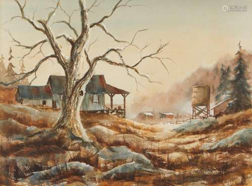 William Chadwick Watercolor Painting Farm