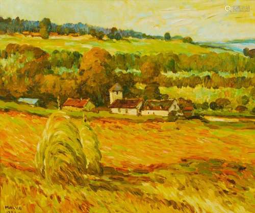 Omar Malva Landscape Painting Wheat Field