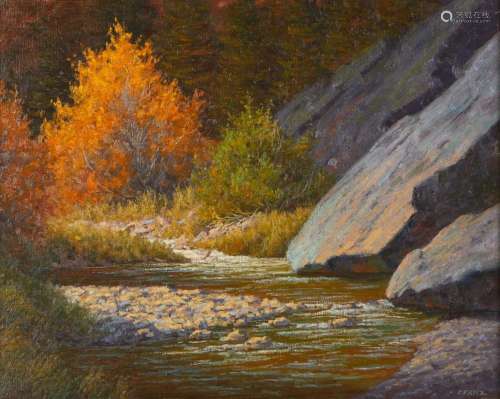 Charles Fritz "Deep Into Cottonwood Canyon" Oil Pa...