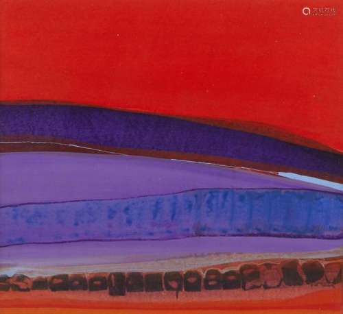 Gabriella Denton "Strata Series: Red" Acrylic on P...