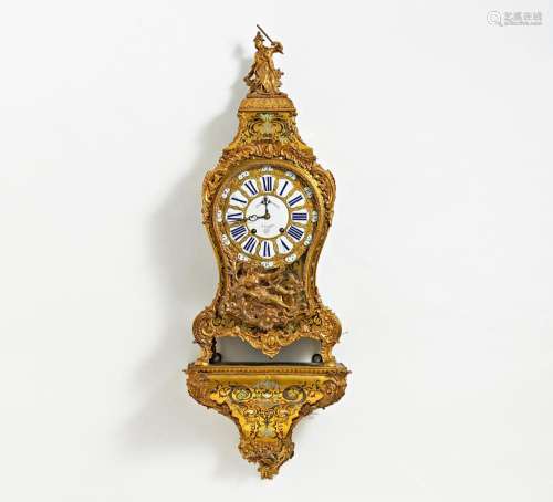 Louis XV Boulle pendulum clock on console made of brass and ...