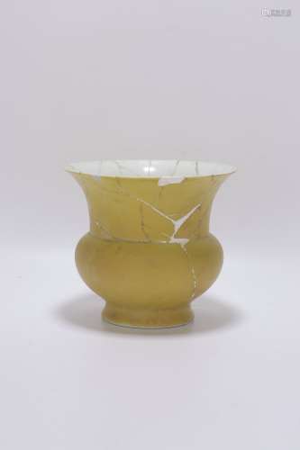 Ming Dynasty Yellow Glaze Porcelain Vessel, China