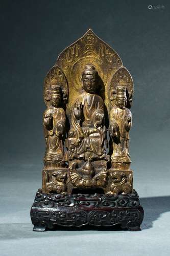 Qing Dynasty Bronze Gold Gilded Statue Of Buddha, China