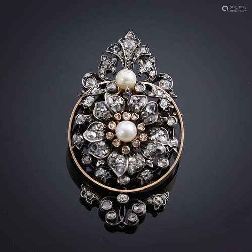 Napoleon Iii Gold And Silver Diamond Brooch , China