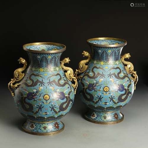 Pair Of Qing Dynasty Enamel 