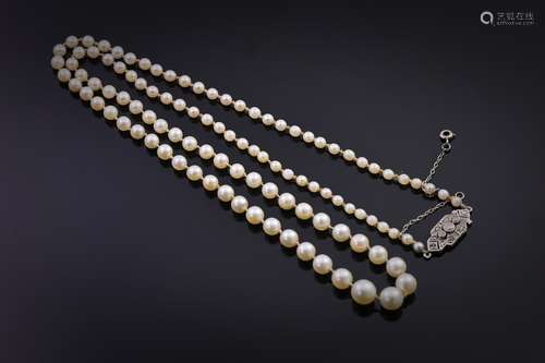 Lg1535 Artdeco 18Ｋgold Pearl Necklace, China