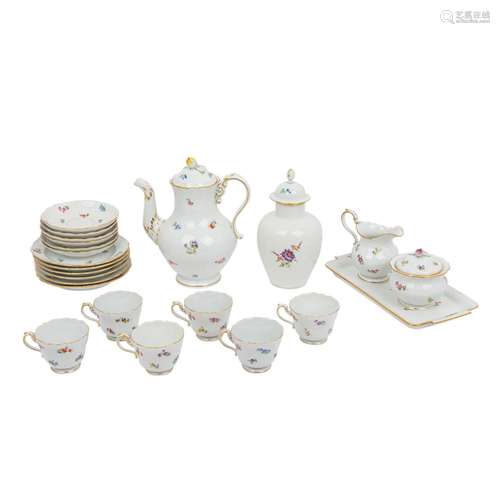 MEISSEN Kaffeeservice f. 6 Personen Streubluemchen, ueberwie...