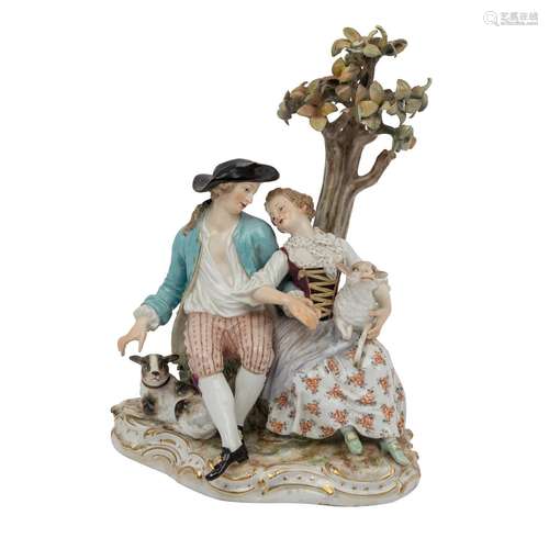 MEISSEN Figurengruppe Schaeferszene, 2. Wahl, 1860-1924.