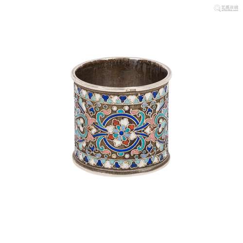 RUSSLAND Cloisonne-Serviettenring, Silber, 20. Jh.