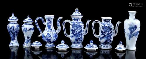 PORCELAIN MINIATURE JUGS, LIDDED POTS AND LOOSE LIDS, CHINA ...