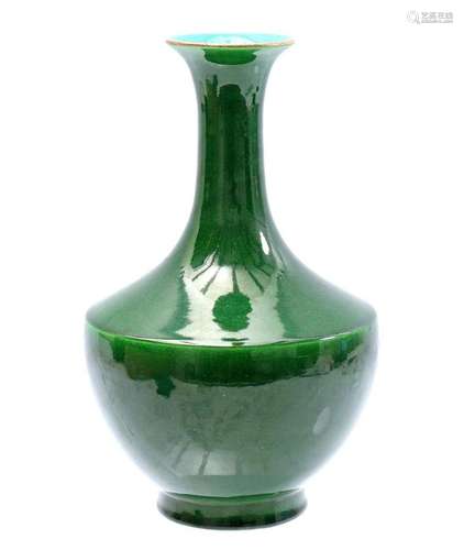 GREEN GLAZED PORCELAIN VASE, CHINA