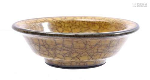 CELADON BOWL IN SONG STYLE WITH YELLOW CRACKLED DECOR