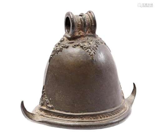 BRONZE ELEPHANT BELL WITH DECOR, CHINA / TIBET