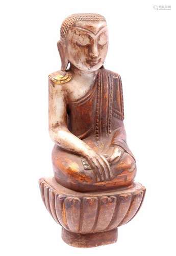 NATURAL STONE STATUE OF A SEATED BUDDHA