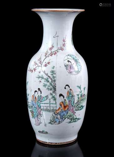 PORCELAIN VASE WITH A DECORATION OF WOMEN IN A LANDSCAPE