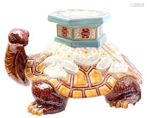 ORIENTAL POTTERY TABLE IN THE SHAPE OF A TURTLE