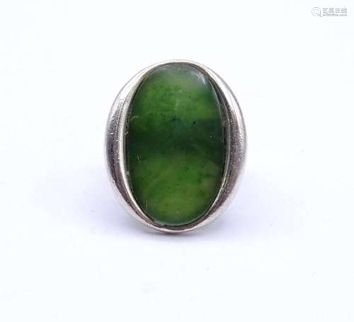SILBER RING MIT JADE CABOCHON,STERLING SILBER 0.925, 11G., O...