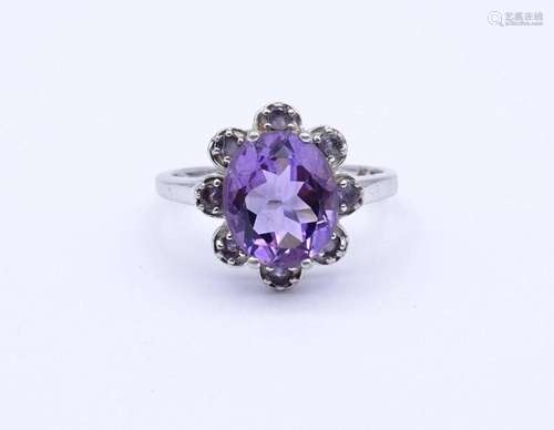 AMETHYST SILBER RING ,STERLING SILBER 0.925, 4,5 G.