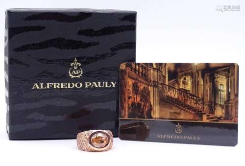 DESIGNER RING "ALFREDO PAULY", ZIRKONIA,ROSÉGOLDFA...