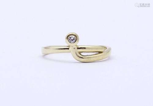 GOLDRING 0.585 MIT BRILLANT 0,04CT.,SI., 2,52GR., RG 54/55