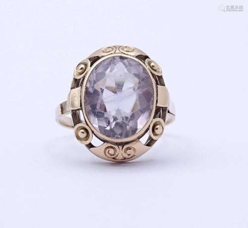 GOLDRING 0.585 MIT EINEN OVAL FACC. AMETHYST