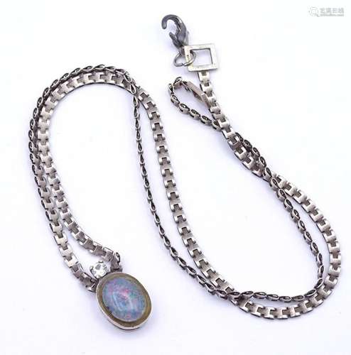 HALSKETTE MIT OPAL CABOCHON, STERLING SILBER 0.925