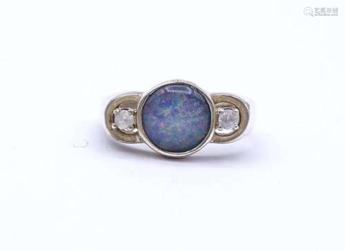 835ER SILBER RING MIT OPAL CABOCHON