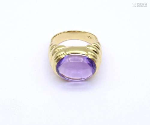 SCHWERER 750ER GG RING MIT AMETHYST CABOCHON, 13,8G.