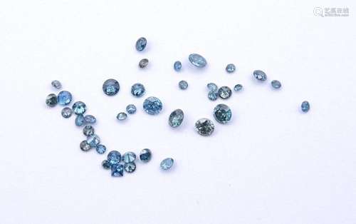 KONVOLUT FANCY BLUE DIAMANTEN, GEWICHT ZUS. 1,09CT.