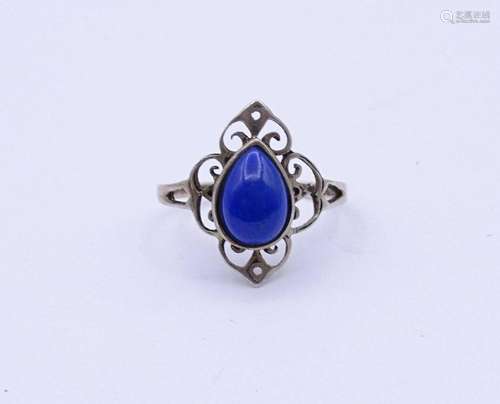 SILBER RING MIT LAPISLAZULI, STERLING SILBER