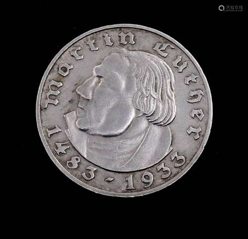 2 REICHSMARK 1933 A MARTIN LUTHER