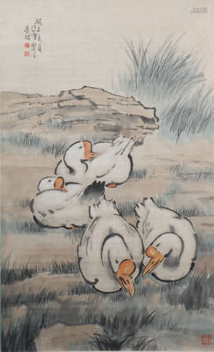 A Xu beihong's goose painting