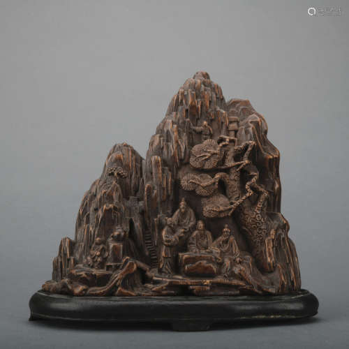 A eaglewood figure and mountain ornament