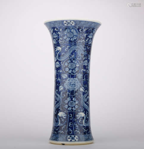 A blue and white 'dragon' vase