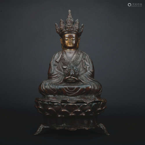 A bronze statue of Dizang Buddha