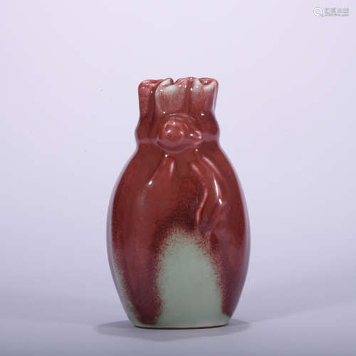 A flambe glazed vase