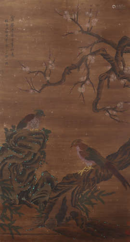 A Zou yigui's flowers and birds painting(without frame)