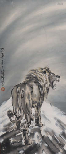 A Xu beihong's lion painting