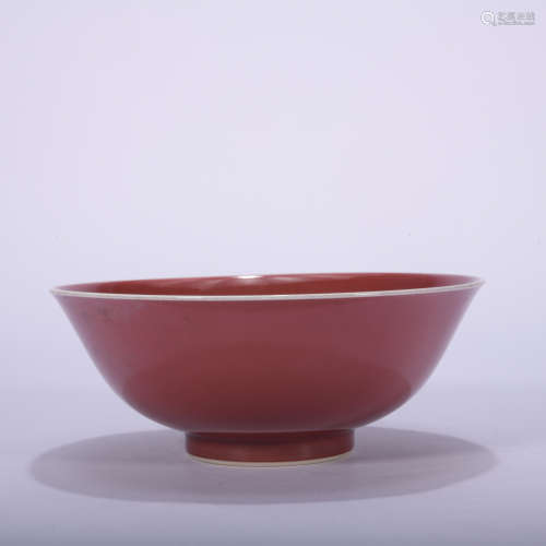 A peachbloom-glazed bowl